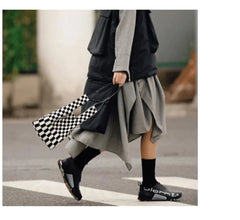 Women's Retro Plaid Shoulder Bag Casual Tote Handbag