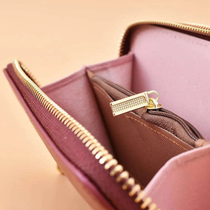 Women's Long Wallet Wrist Strap Cartoon Bag Double-layer Zipper Large-capacity M