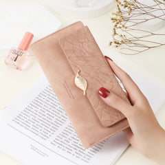 Leaf Buckle Long Wallet for Women