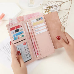 Leaf Buckle Long Wallet for Women