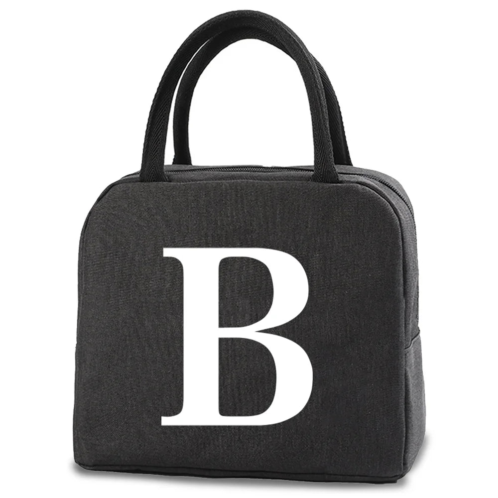 Women's Insulated Cooler Bag Letter Print Picnic Tote Pouch