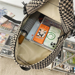 Women's Knit Backpack Ladies School Bag Large-capacity College Pattern