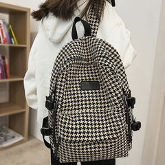 Women's Knit Backpack Ladies School Bag Large-capacity College Pattern