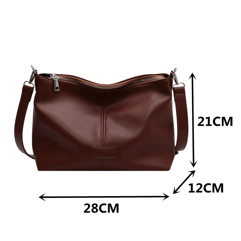 Women's Leather Crossbody Bag Casual Handbag Messenger Bag
