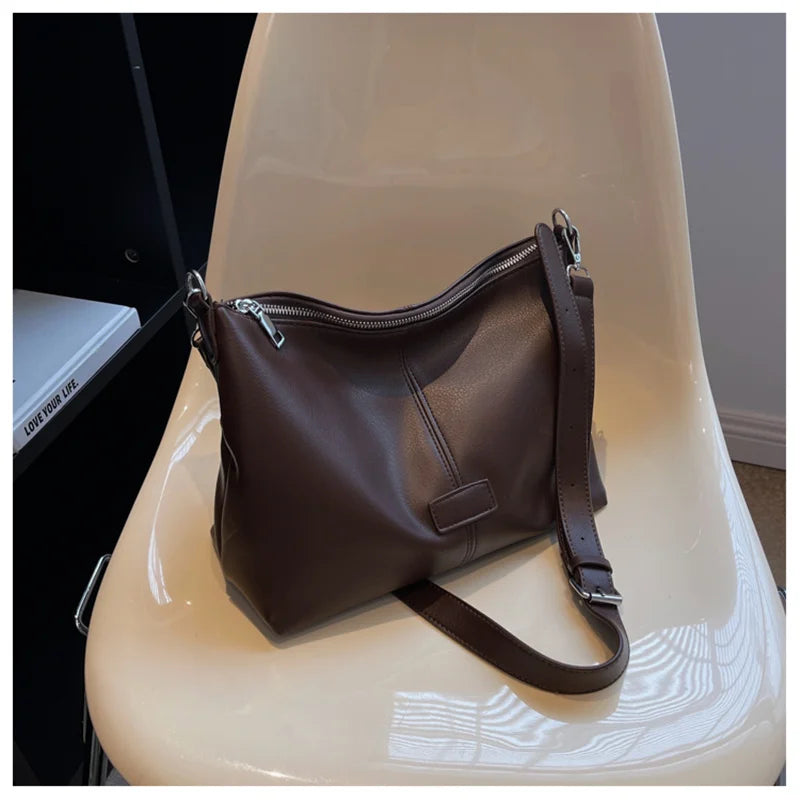 Women's Soft Leather Crossbody Bag Casual Handbag Messenger Bag
