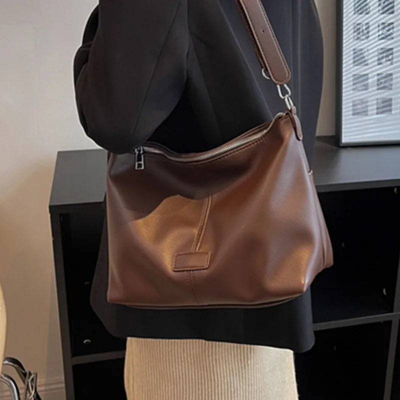Women's Soft Leather Crossbody Bag Casual Handbag Messenger Bag
