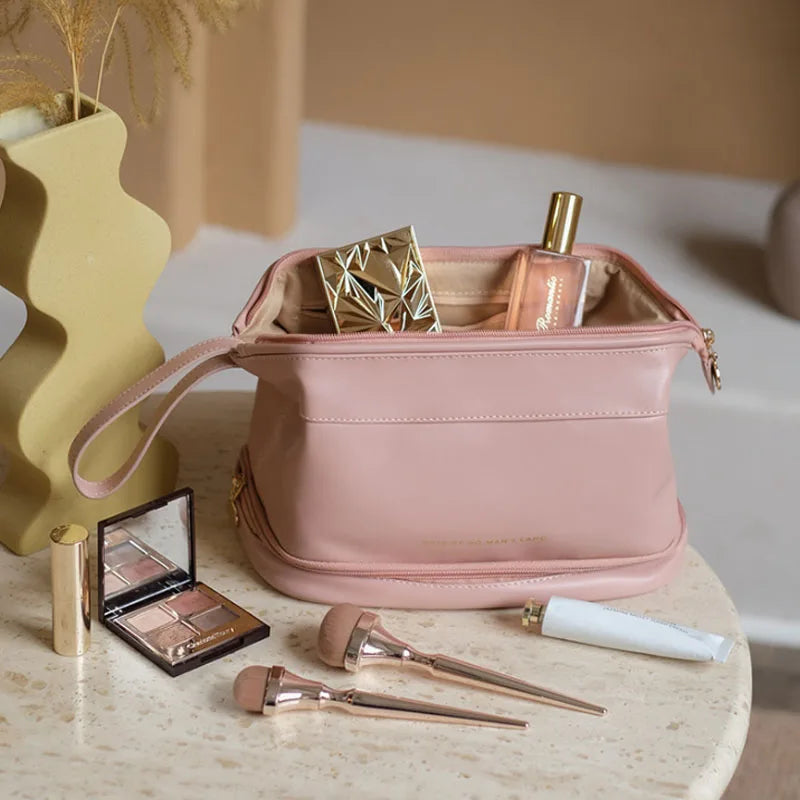 Large Women's Makeup Bag Organizer with Mirror