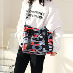 Women's Messenger Bags Nylon Shoulder Totes Letter Printed Handbag