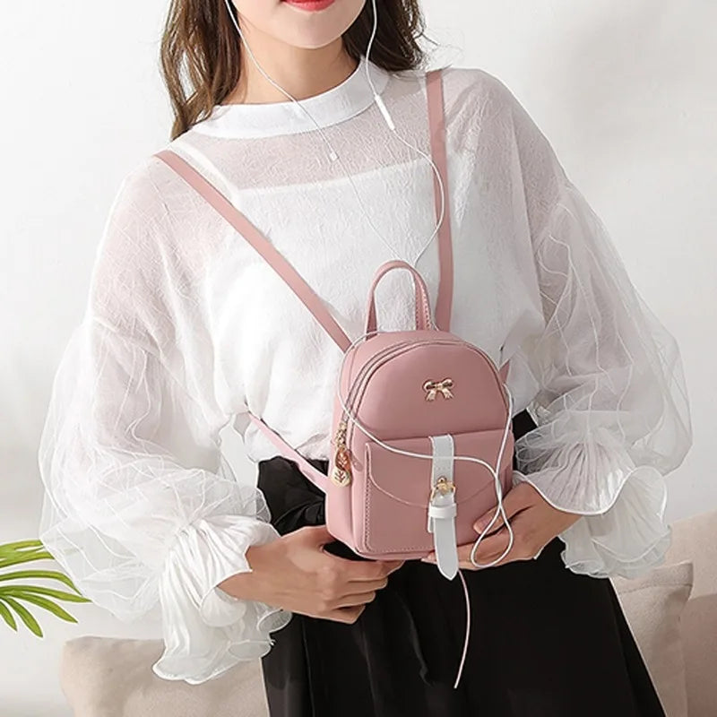 Women's Mini Backpack PU Leather Backpack School Bags for Girls