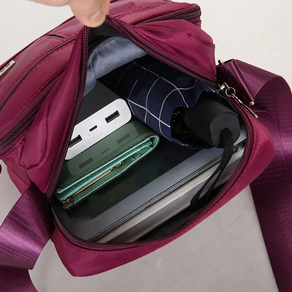 Women's Nylon Cross Body Messenger Bag High-capacity Shoulder Handbag