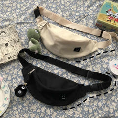 Women's Canvas Chest Bag Jogging Fanny Pack Girls Wallet Messenger Bags