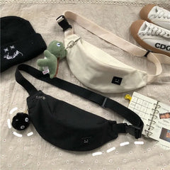 Women's Canvas Chest Bag Jogging Fanny Pack Girls Wallet Messenger Bags