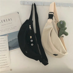 Women's Canvas Chest Bag Jogging Fanny Pack Girls Wallet Messenger Bags