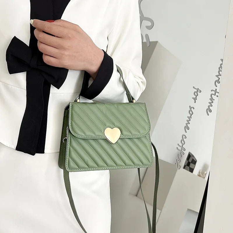 Women's PU Leather Shoulder Bag Flap Square Messenger Tote and Wallet Satchel