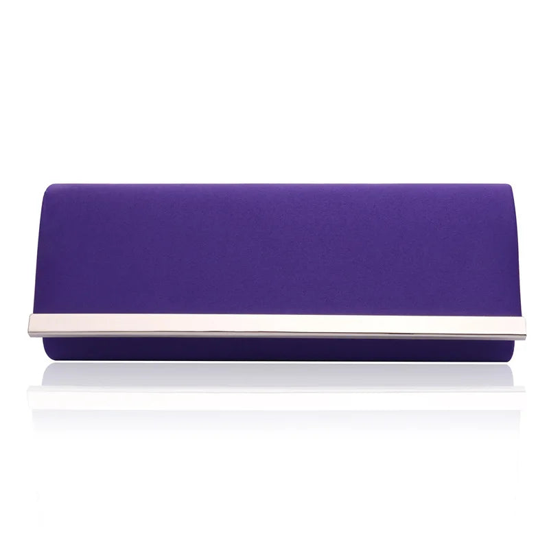 Women's Metal Strips Evening Handbags Solid Purses