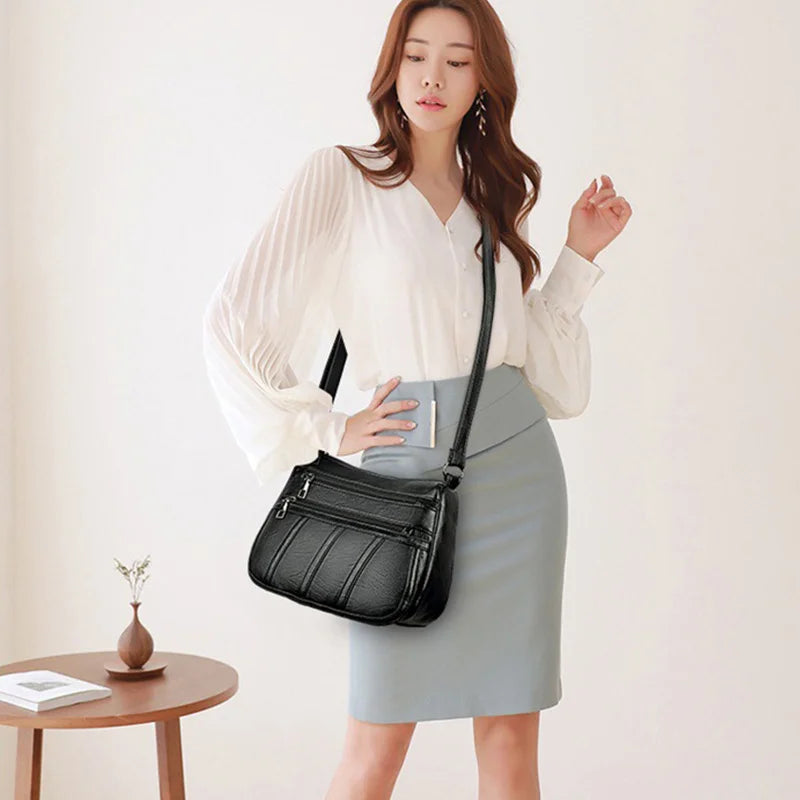 Women's PU Leather Handbag Shoulder Strap Flap