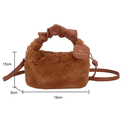 Women's Plush Handbags PU Strap Cloud Bags Handbag Winter Ladies Messenger Bag