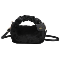 Women's Plush Handbags PU Strap Cloud Bags Handbag Winter Ladies Messenger Bag