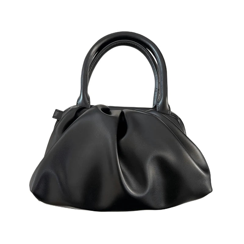 Vintage Lightweight Solid Clip Crossbody Bag for Women