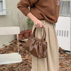 Vintage Lightweight Solid Clip Crossbody Bag for Women