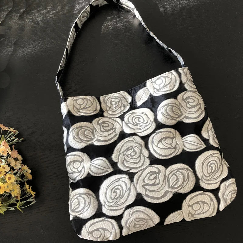 Women's Retro Flower Shoulder Bag 2023 Casual Large Capacity