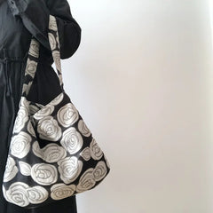 Women's Retro Flower Shoulder Bag 2023 Casual Large Capacity