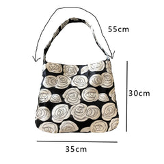 Women's Retro Flower Shoulder Bag 2023 Casual Large Capacity