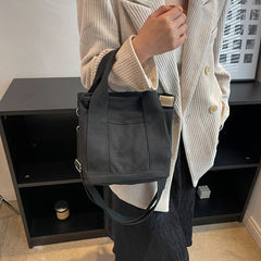 Women's Mini Canvas Shoulder Messenger Bag Casual Solid Handbag