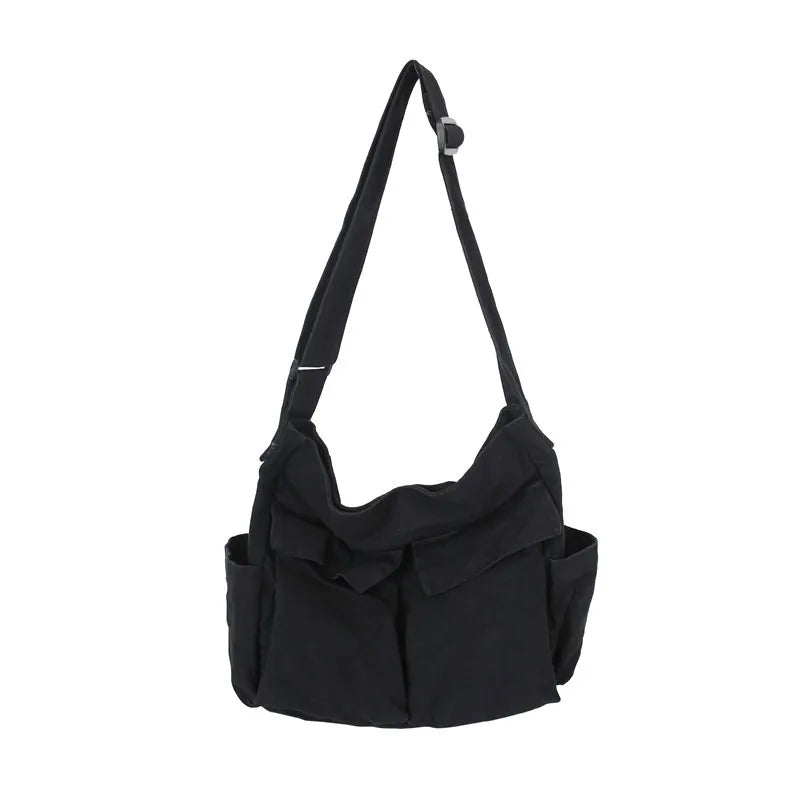 Casual Canvas Messenger Bag Large Capacity Tote Handbag for Women