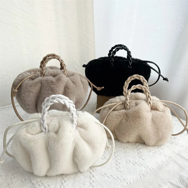 Fluffy Plush Tote Bag for Women