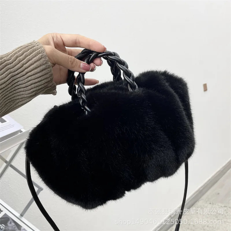 Fluffy Plush Tote Bag for Women