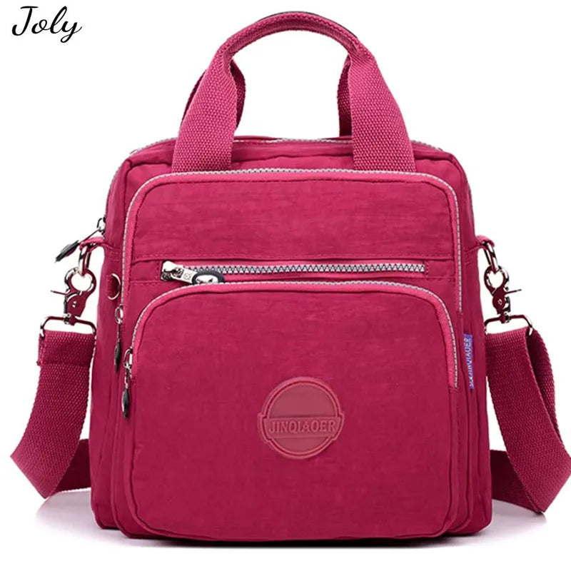 Women's 3-in-1 Shoulder Bag Backpack Nylon Messenger Bag