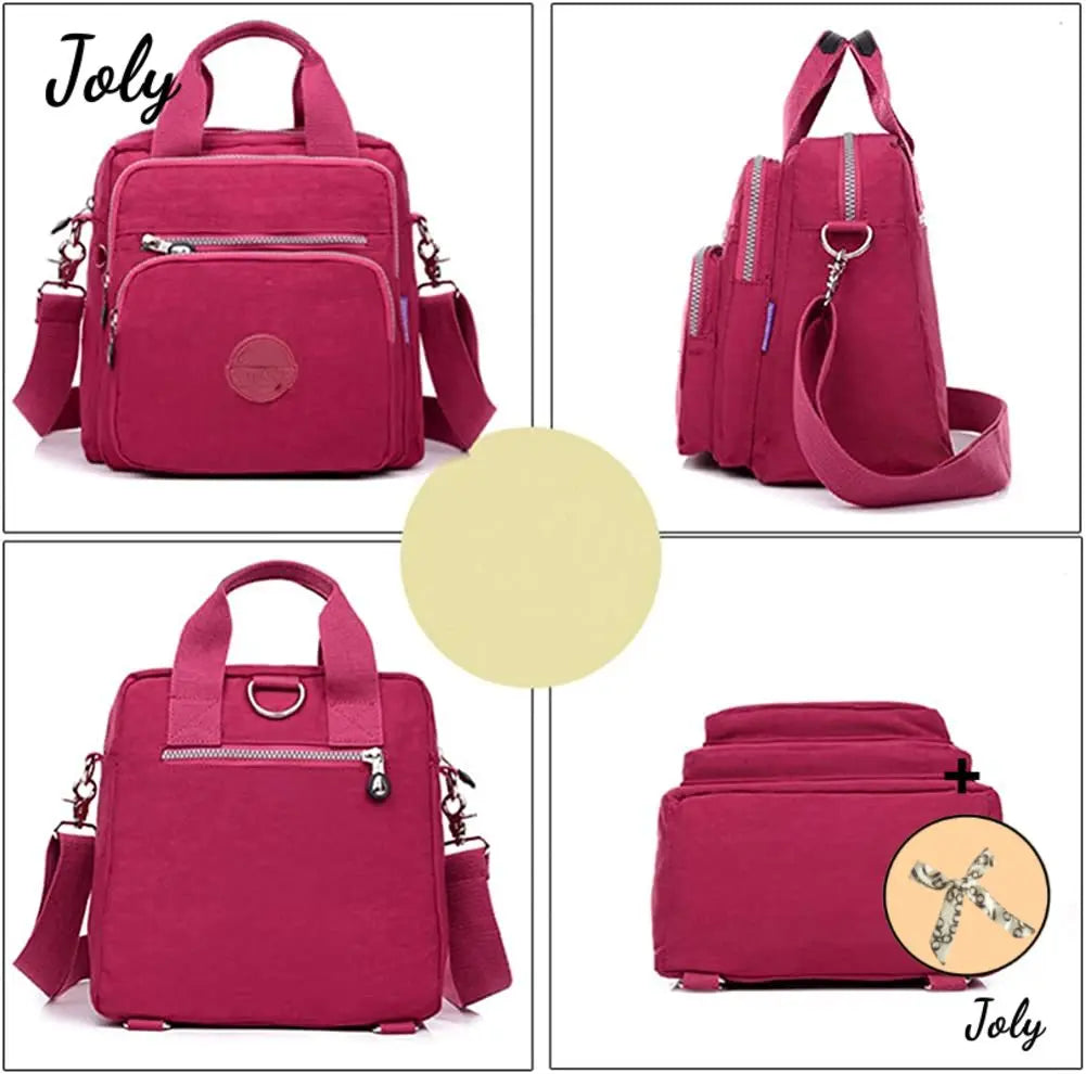 Women's 3-in-1 Shoulder Bag Backpack Nylon Messenger Bag