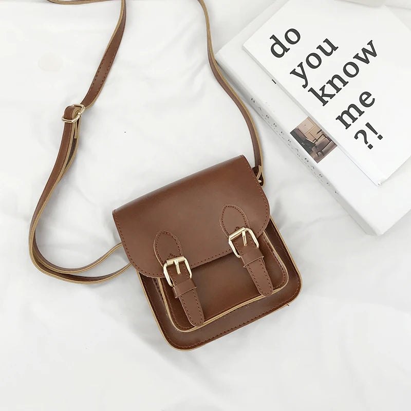 Women's Pu Leather Shoulder Bag Girl's Straddle Handbag