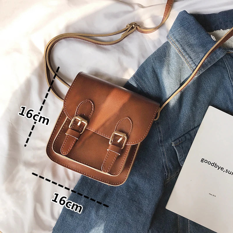 Women's Pu Leather Shoulder Bag Girl's Straddle Handbag