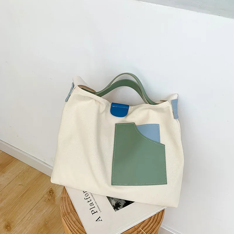 Canvas Shoulder Bag Large Capacity for School and Work