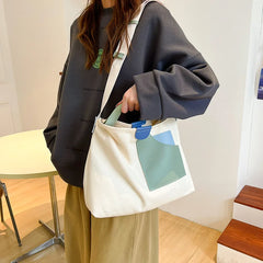 Canvas Shoulder Bag Large Capacity for School and Work