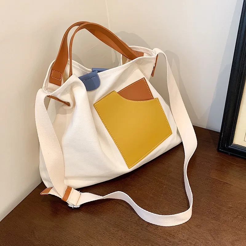 Canvas Shoulder Bag Large Capacity for School and Work