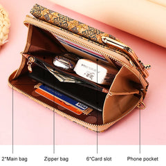 Women's Mini Crossbody Bag PU Multi-function Portable Solid