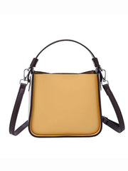 Women's Shoulder Bag Contrast Handbags Top Handle Pu Leather Crossbody Bags