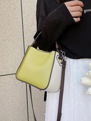 Women's Shoulder Bag Contrast Handbags Top Handle Pu Leather Crossbody Bags