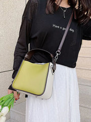 Women's Shoulder Bag Contrast Handbags Top Handle Pu Leather Crossbody Bags