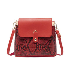 Women's Snake Pattern Bucket Bag Crossbody Bag