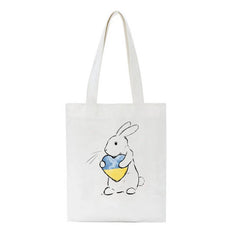 Ukraine Love Graph Print Canvas Shoulder Bag - Large Capacity Ladies Handbag