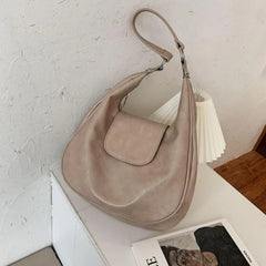 Retro Shoulder Bag Large Capacity Pu Leather Vintage Handbag