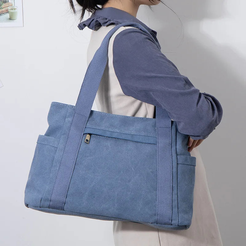 Vintage Canvas Shoulder Bag High-capacity Handbag