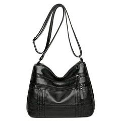 Women's Large Shoulder Bag Soft Leather Messenger Lady Red