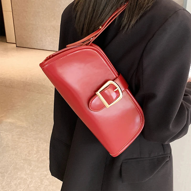 Women's PU Leather Shoulder Bag Solid Messenger Bag