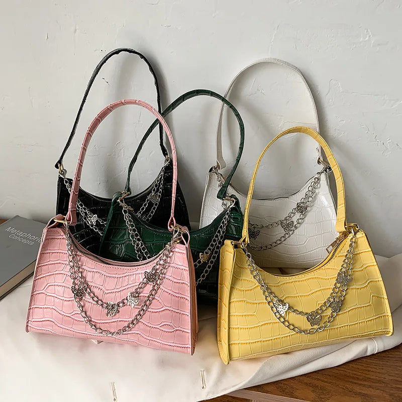 Women's Shoulder Bags PU Leather Chain Crocodile Pattern Totes