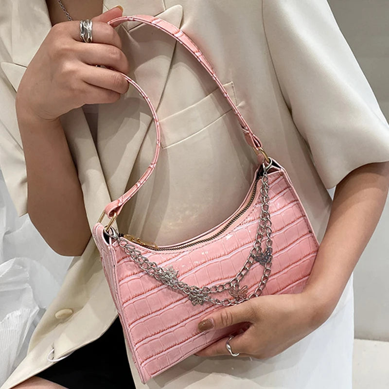 Women's Shoulder Bags PU Leather Chain Crocodile Pattern Totes